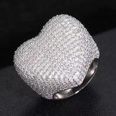 Micro Paved Moissanite Heart Ring